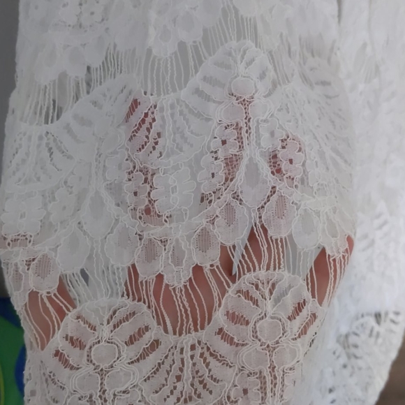 Beautiful White Lace Dress size Large - Picture 5 of 8